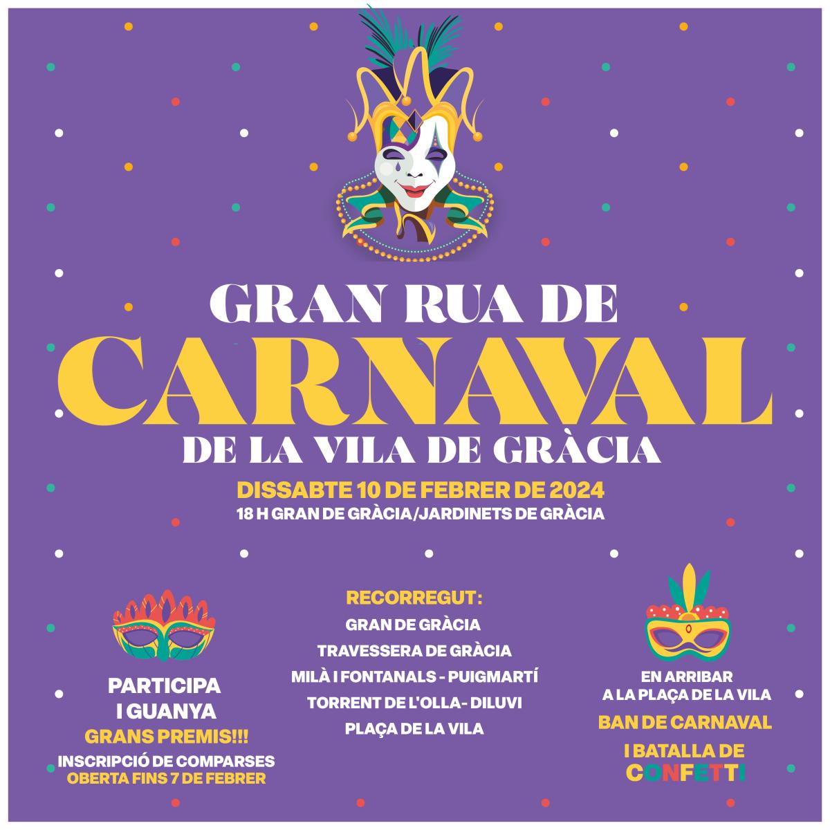 carnaval24, carnaval de gracia, rua de carnaval, festa major de gracia